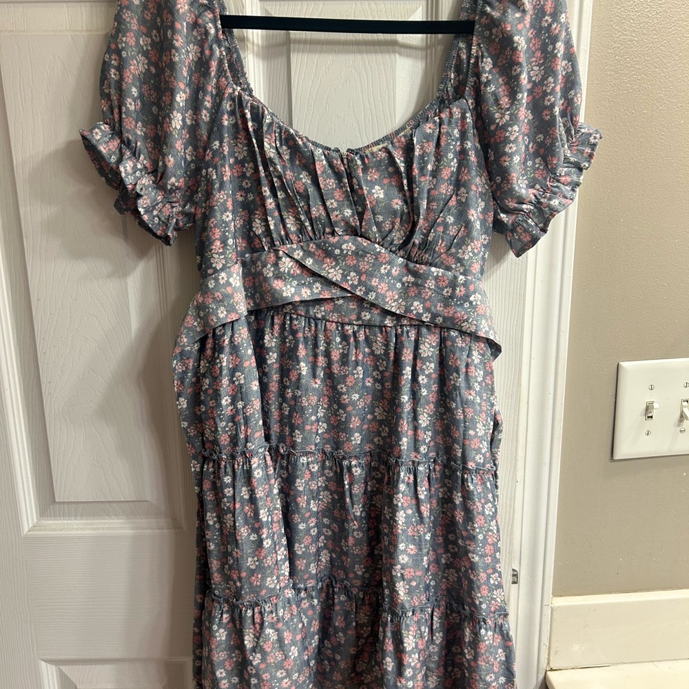 Altar'd State Blue and Pink Floral Dress